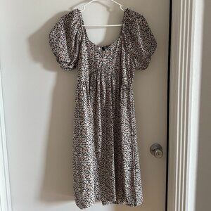 Mikarose Black Floral Sweetheart Dress - Small
